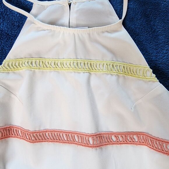 Big Waterblue Sky Halter Top Multicolor Stripe Crochet Striped Small Women - Picture 4 of 9